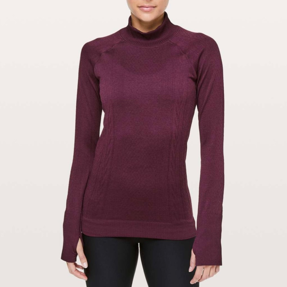 Lululemon Rest Less Mock Neck in Dark Adobe/Dark Adobe Size 2